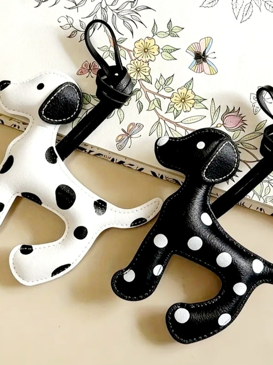 Accessories - Dalmatian Dog Bag Charm - Black & White